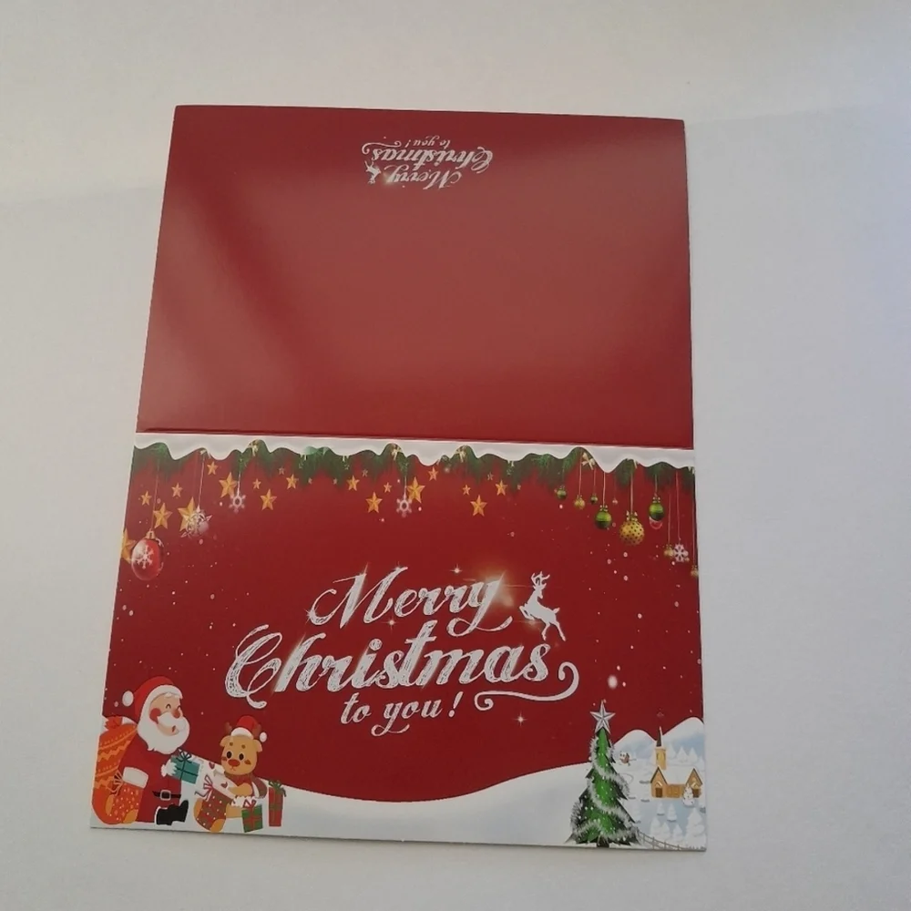 Festive Christmas Greeting Cards Set - Red and Green 6 Set